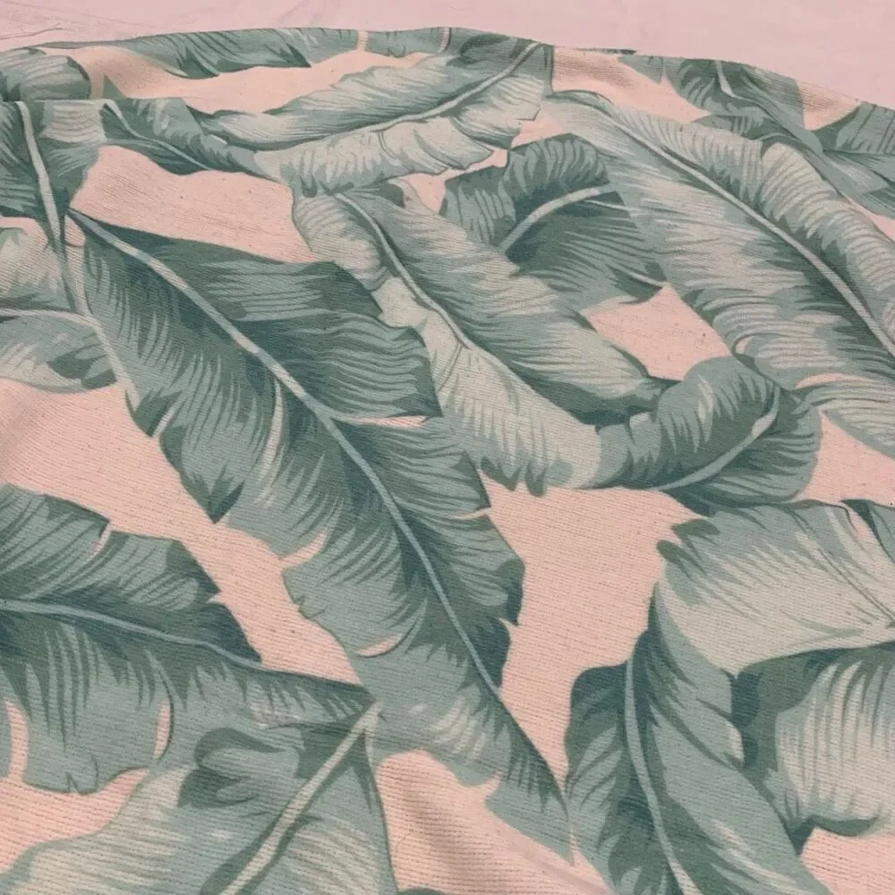 The Emily & Meritt Pottery Barn PB Teen Printed Palms Tropical soft Throw green
